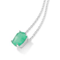 Colar Rommanel Prata 925 Solitário Verde Fusion Turmalina