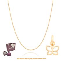 Colar Rommanel Presente Feminino Cordão + Pingente Borboleta Colar Rommanel Presente Feminino Cordão + Pingente Borboleta