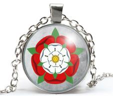 Colar Rosa de Tudor Brasão Inglaterra Tudor Rose Unissex