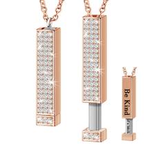 Colar Roselover Be Kind Of A B Gravação 3D em Aço Inoxidável