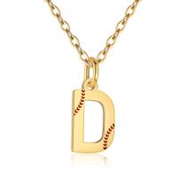 Colar RUOOUY com Inicial de Softbol banhado a ouro 18K Colar RUOOUY com Inicial de Softbol banhado a ouro 18K