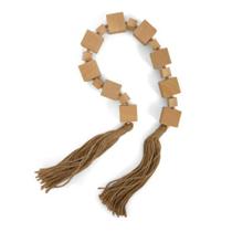 Colar Rústico com Contas Quadradas