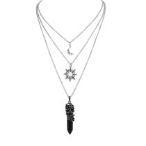 Colar Sacina Gothic Crescent Moon Choker para mulheres