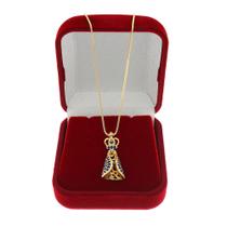 Colar Santa Nossa Senhora Aparecida Folheado a Ouro 18k