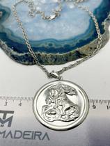 Colar São Jorge Aço Inox 50cm Antialérgico - Não Escurece