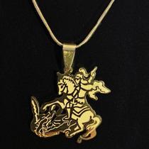 Colar São Jorge Aço Inoxidavel Moda Corrente Rabo de Rato