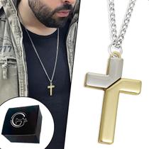 Colar São Miguel Corrente Cordão Arcanjo 18K Dourado Banho Ouro Colar São Miguel Corrente Cordão Arcanjo 18K Dourado Banho Ouro