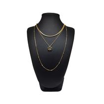 Colar Semi Jóia Dourado Triplo Olho Grego Colar Semi Jóia Dourado Triplo Olho Grego