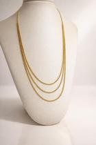 Colar semi joia triplo delicado minimalista banhos:Dourado Colar semi joia triplo delicado minimalista banhos:Dourado
