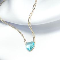 Colar Semijoia em ouro 18k Coração Colorido