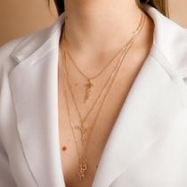 Colar semijóias Gratidão, Jesus e Paz.