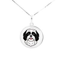 Colar Shih Tzu Coleção Estimação em Prata 925 Preto