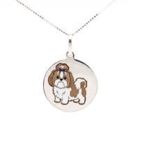 Colar Shih Tzu Inteiro Coleção Estimação em Prata 925 Marrom Colar Shih Tzu Inteiro Coleção Estimação em Prata 925 Marrom