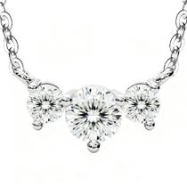 Colar SIGALIT Curve Trilogy Moissanite em prata esterlina Colar SIGALIT Curve Trilogy Moissanite em prata esterlina