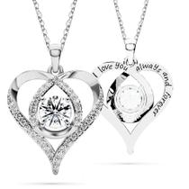 Colar SIGALIT Heart Moissanite criado em laboratório em prata S925 Colar SIGALIT Heart Moissanite criado em laboratório em prata S925