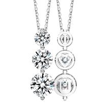 Colar SIGALIT Moissanite de presente em prata esterlina de 3 pedras Colar SIGALIT Moissanite de presente em prata esterlina de 3 pedras
