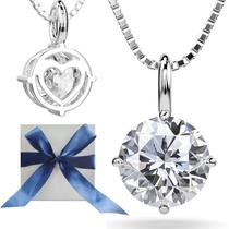 Colar SIGALIT Moissanite Heart em prata esterlina 20cm Colar SIGALIT Moissanite Heart em prata esterlina 20cm