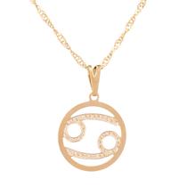Colar Signo Câncer 17 mm Presente para Canceriana Sunshine Cristais Colar Signo Câncer 17 mm Presente para Canceriana Sunshine Cristais