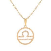Colar Signo Libra 17 mm Presente para Libriana Sunshine Cristais