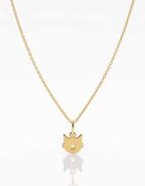 Colar Silhueta Gatinho Minimalista Ouro 18K Semijoia