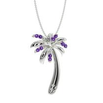 Colar Silver Smile em prata esterlina 925 com pingente de ametista Colar Silver Smile em prata esterlina 925 com pingente de ametista