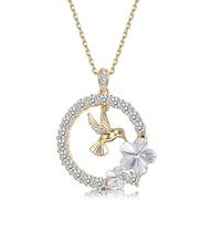 Colar Sllaiss Hummingbird com pingente banhado a ouro 18K para mulheres