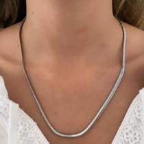 Colar Snake Malha Fina Banhado a Prata (SEMIJOIA) Colar Snake Malha Fina Banhado a Prata (SEMIJOIA)