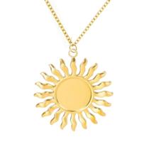 Colar Sol Dourado Arquétipo do Poder e Energia com Corrente de Aço Inox