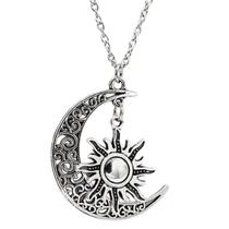 Colar Sol e Lua Acessório Místico Elegante Hippie Praia Luxo -