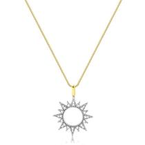Colar Sol Vazado com Zircônias Folheado a Ouro Colar Sol Vazado com Zircônias Folheado a Ouro