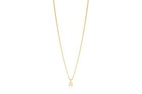 Colar solitário com zircônia incolor 3mm e banho de ouro 18K