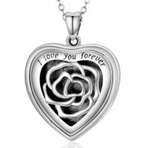 Colar SOULMEET, medalhão de coração em prata esterlina com foto