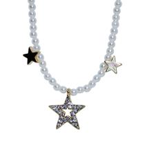 Colar Strass e Pérola Estrela CO2009