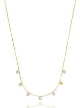 Colar Taiane Veneziana com Mini Zircônias Redondas Cristal banhado em ouro 18k
