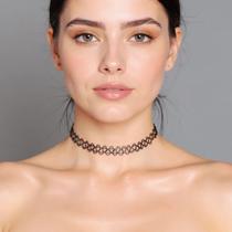 Colar Tattoo Choker Feminino Gargantilha Preta Elástica Ajustável Visual Wicca Místico Esotérico Colar Tattoo Choker Feminino Gargantilha Preta Elástica Ajustável Visual Wicca Místico Esotérico