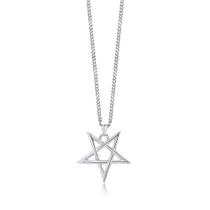 Colar TempBeau Satanic Pentagram Pendente em Aço Inoxidável Colar TempBeau Satanic Pentagram Pendente em Aço Inoxidável