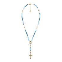 Colar terço cristal azul feminino nossa senhora aparecida - FORNECEDOR 1