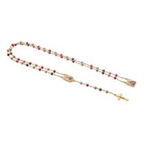 Colar Terço de Nossa Senhora do Carmo Madeira Metal Dourado Colar Terço de Nossa Senhora do Carmo Madeira Metal Dourado