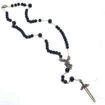 Colar Terço de Pescoço São Miguel Arcanjo Preto