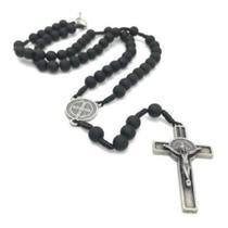 Colar Terço Fosco 8mm Preto