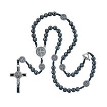 Colar Terço Hematita São Bento Masculino ou Feminino