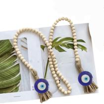 Colar Terço Mesa Decor Artesanal Com Olho Grego Enfeite Mesa