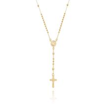 Colar terço Nossa Senhora Aparecida. Banhado a ouro 18k.