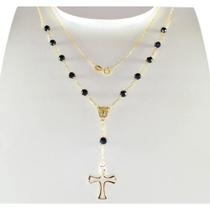 Colar Terço Ouro 18k 750 45cm De Pérolas Naturais 4,5mm Colar Terço Ouro 18k 750 45cm De Pérolas Naturais 4,5mm