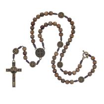 Colar Terço São Bento 8mm Imbuia