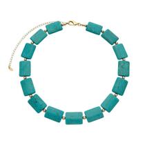 Colar thais pedras naturais turquesa folheado a ouro 18k Colar thais pedras naturais turquesa folheado a ouro 18k