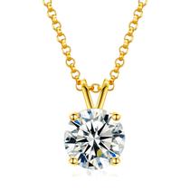 Colar THE Moissanite 0,5 quilates em prata banhada a ouro amarelo 18 quilates