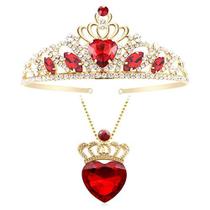 Colar Tiara Coroa Rainha de Copas Vermelha - Joias Ouro Descendentes 3 - HEIKLN