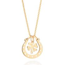 Colar Trevo Da Sorte Feminino Banhado A Ouro 18k Rommanel Tam 50cm Colar Trevo Da Sorte Feminino Banhado A Ouro 18k Rommanel Tam 50cm