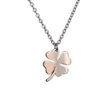 Colar Trevo de Quatro Folhas em Aço Inox Símbolo da Sorte